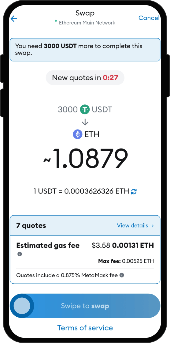Swap Your USDT for ColaFactory